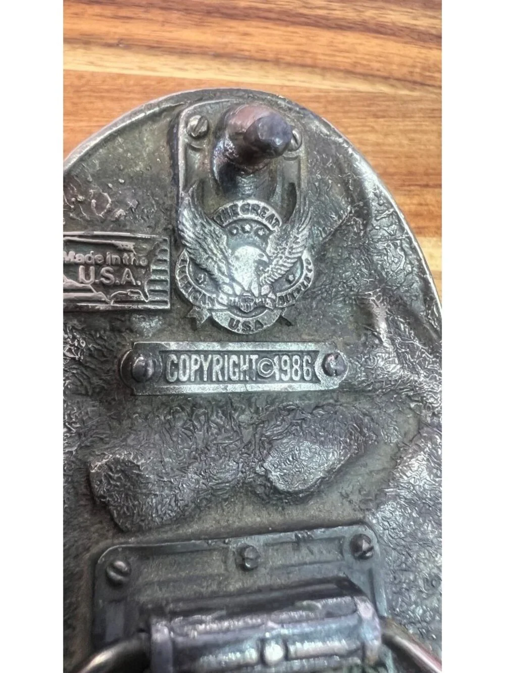 Vintage Linesman belt buckle, circa 1986, USA made
